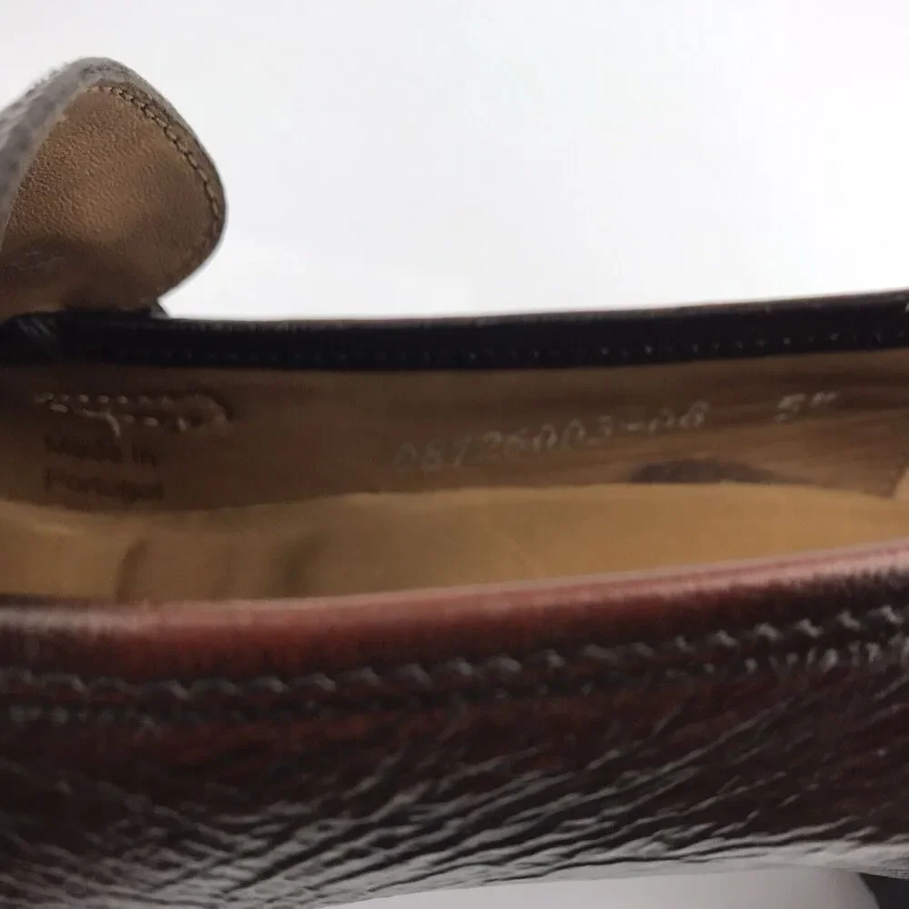 SIOUX Germany Loafers Block Heel Brown Leather Square Toe Women's Size 5.5 UK